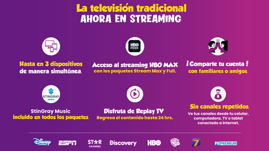 Streaming hasta en tres dispositivos