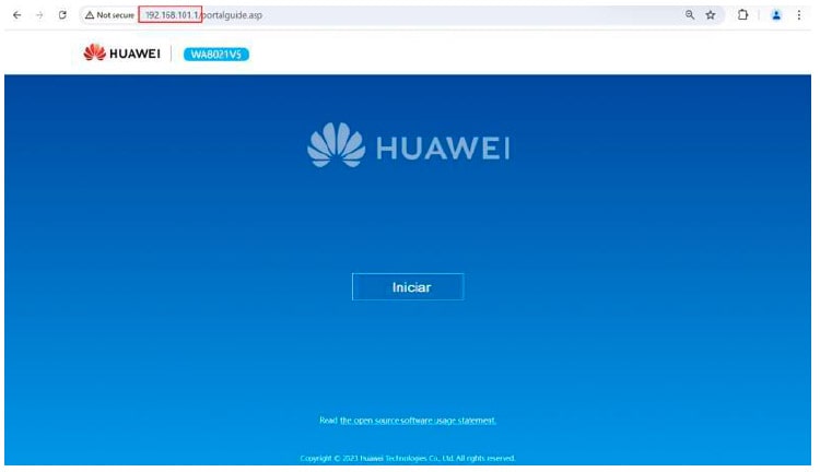 Imagen ilustrativa del navegador con la página de configuración