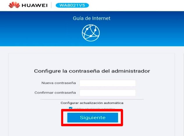 Imagen ilustrativa muestra botón siguiente