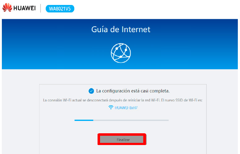 Imagen ilustrativa muestra botón finalizar.
