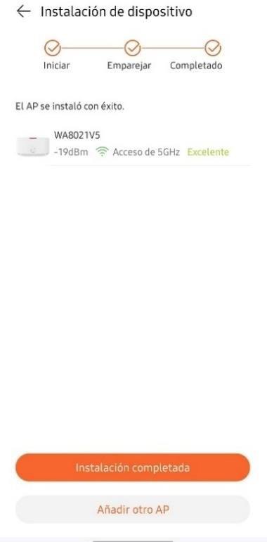 Imagen instalación completada